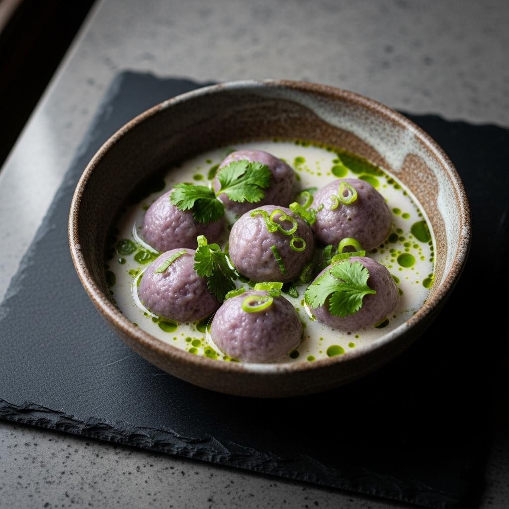 Delightful Vegan Taro Dumplings in Coconut Broth: A Polynesian Fusion Treat