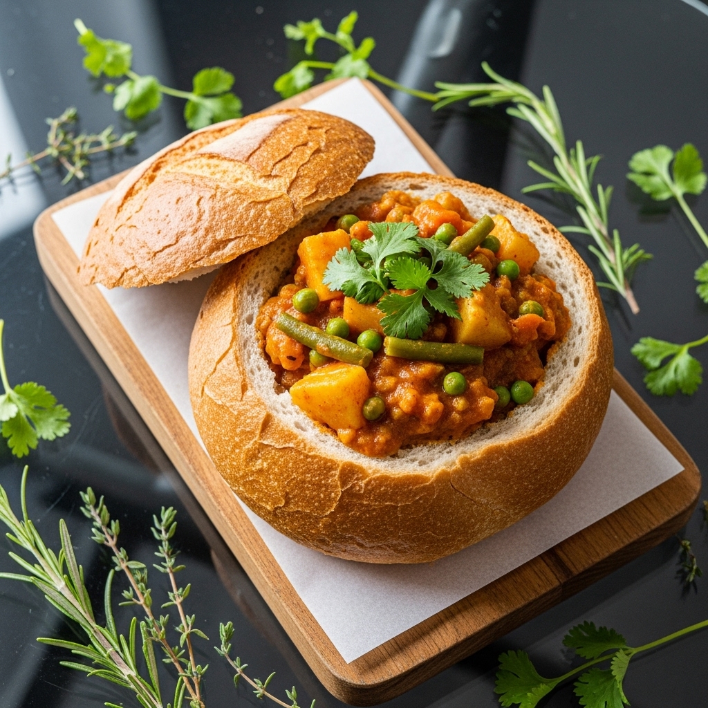 Delectable Vegan South African Bunny Chow