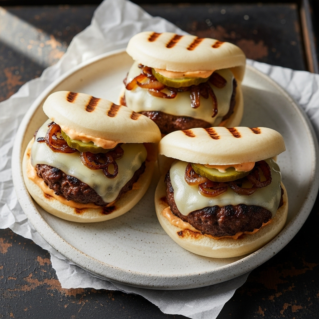 Grilled Cheeseburger Bao Buns