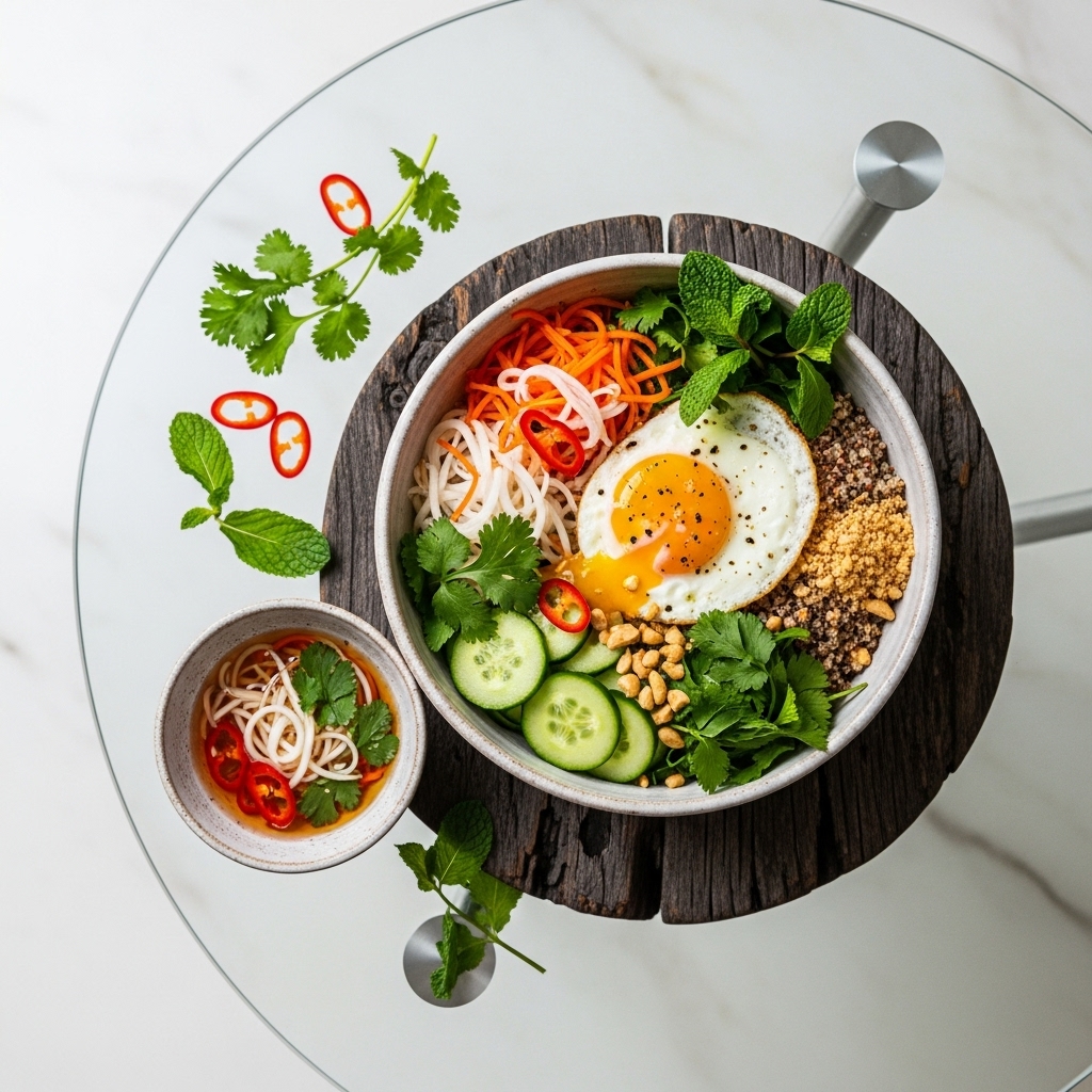 Vietnamese Breakfast Smoothie Bowl with Tofu Scramble