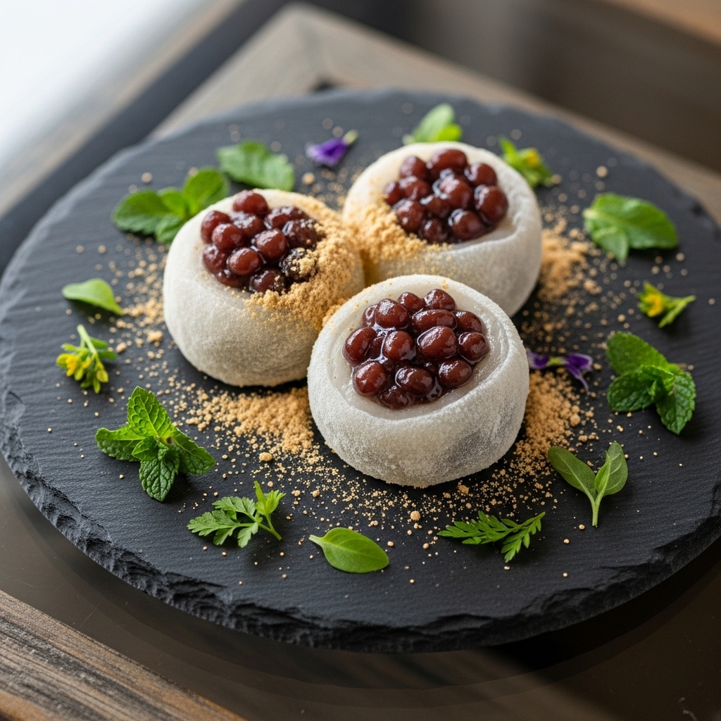 Japanese Vegetarian Mochi Cakes with Sweet Azuki Bean Filling | CookJunkie