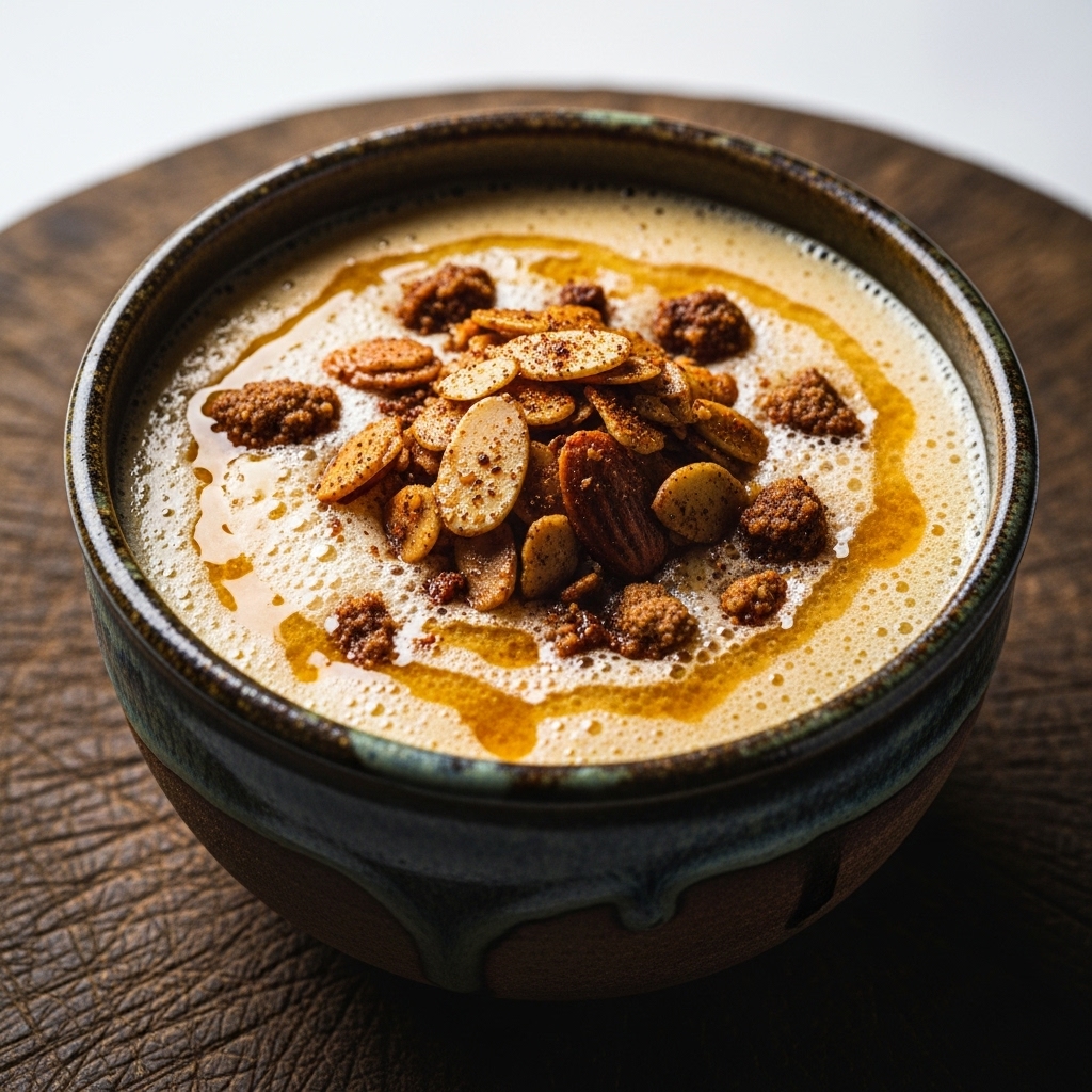 Aphrodisiac Greek Honey Wine Frappe with Spiced Almond Crumble