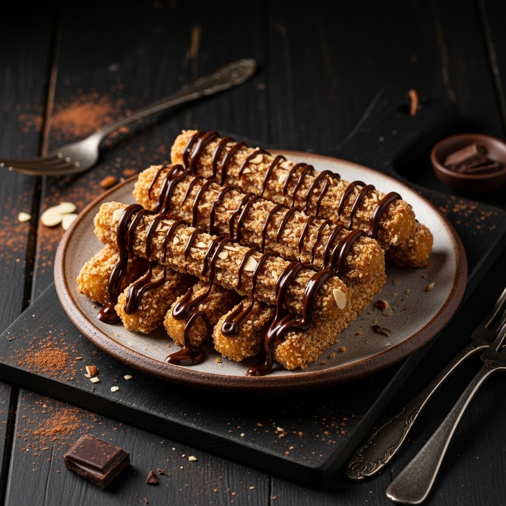 Almond Flour Churros with Dark Chocolate Drizzle