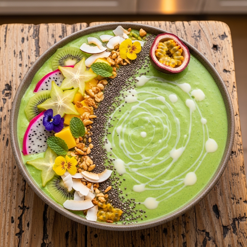 Vibrant Vietnamese Green Smoothie Bowl