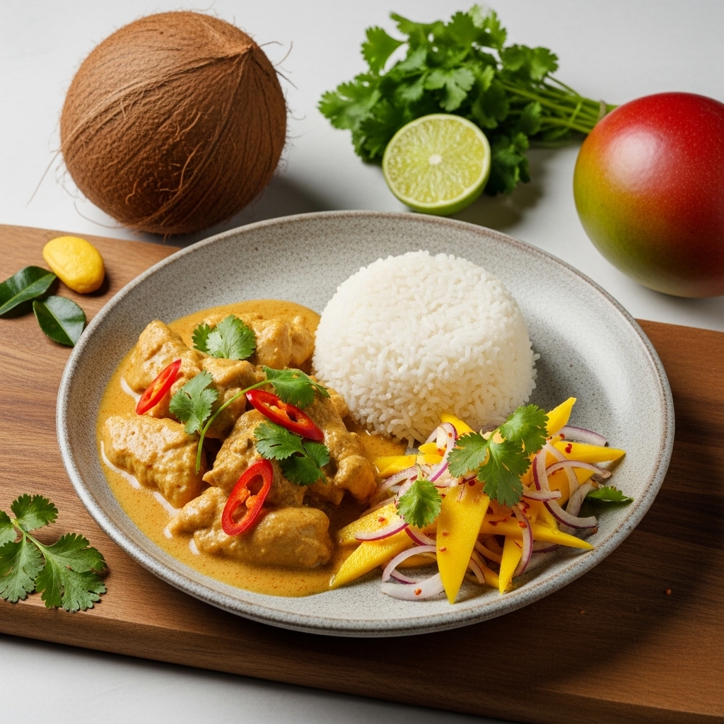 Asian Thai Coconut Curry Chicken with Jasmine Rice | CookJunkie