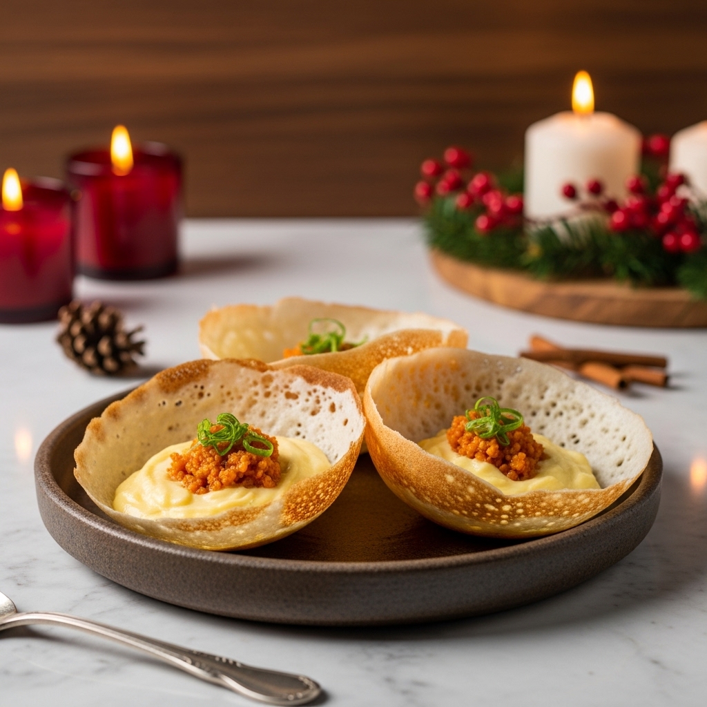 Sri Lankan Vegetarian Hoppers with Coconut Custard Filling – A Taste of Paradise!