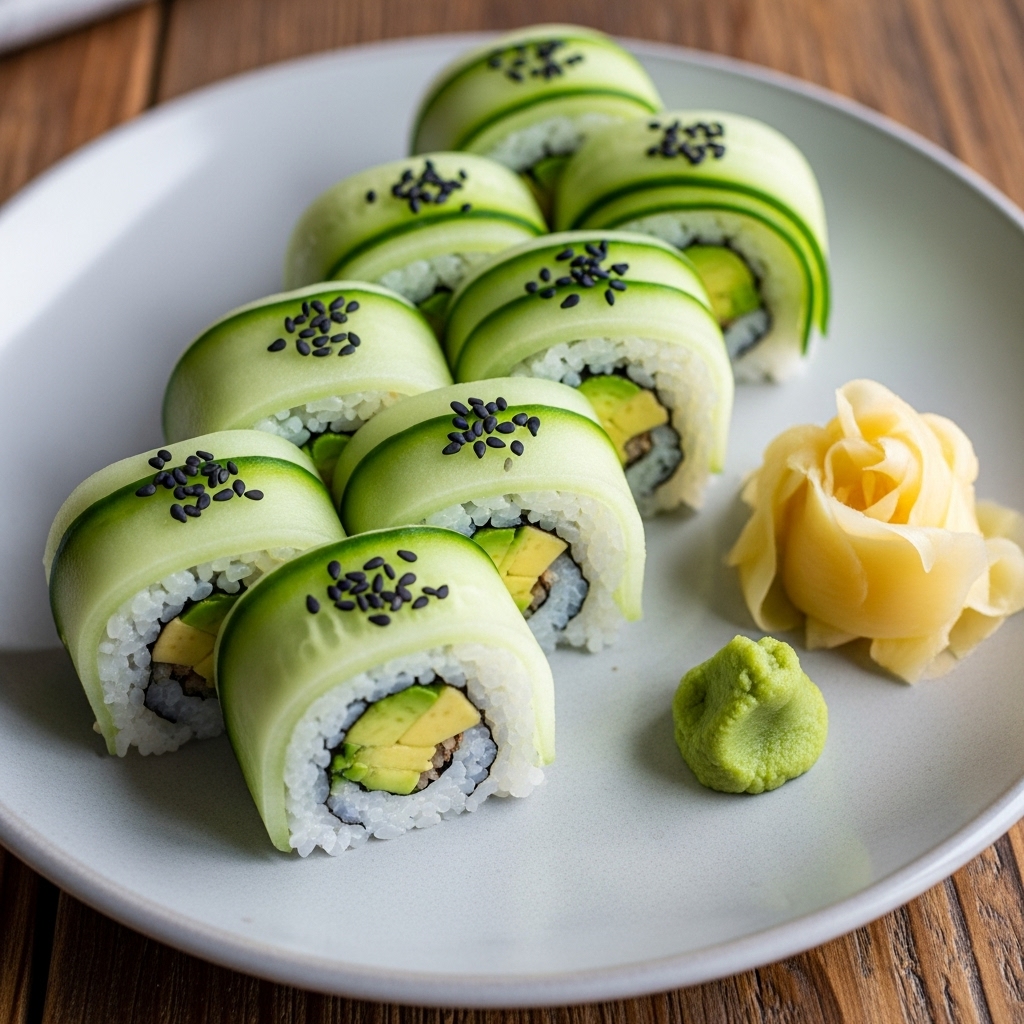 Mouthwatering Vegan Japanese Cucumber Sushi Rolls