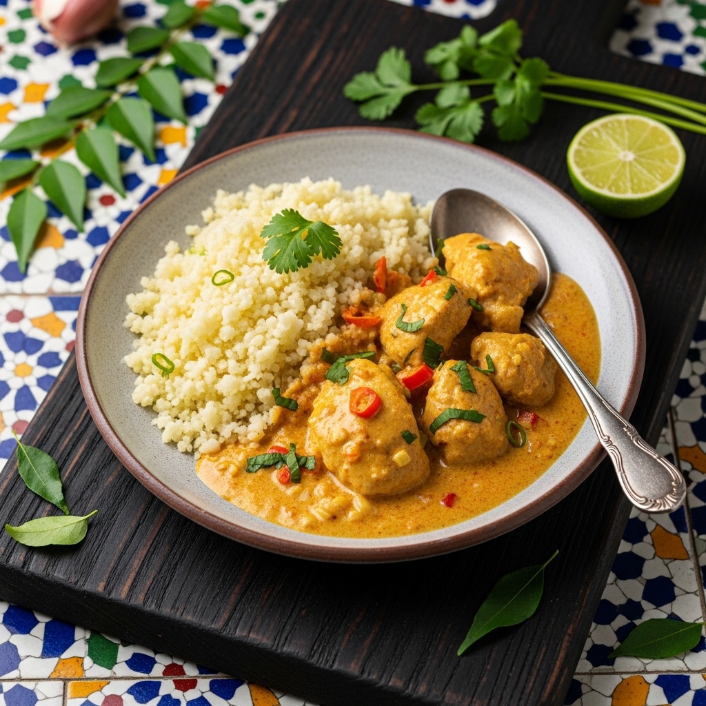 Keto Coconut Chicken Curry with Cauliflower Rice | CookJunkie