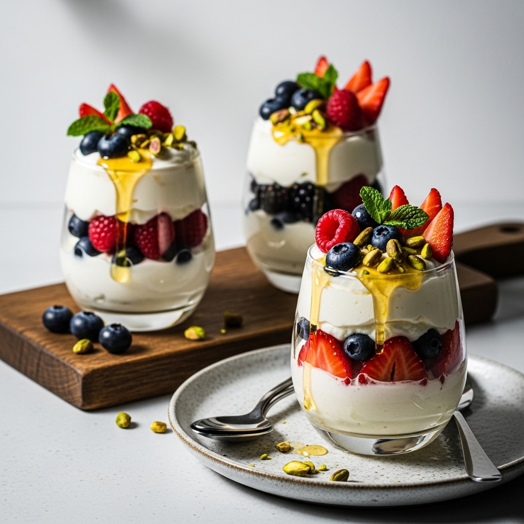 Aegean Sea Delight: Greek Frozen Yogurt Parfaits
