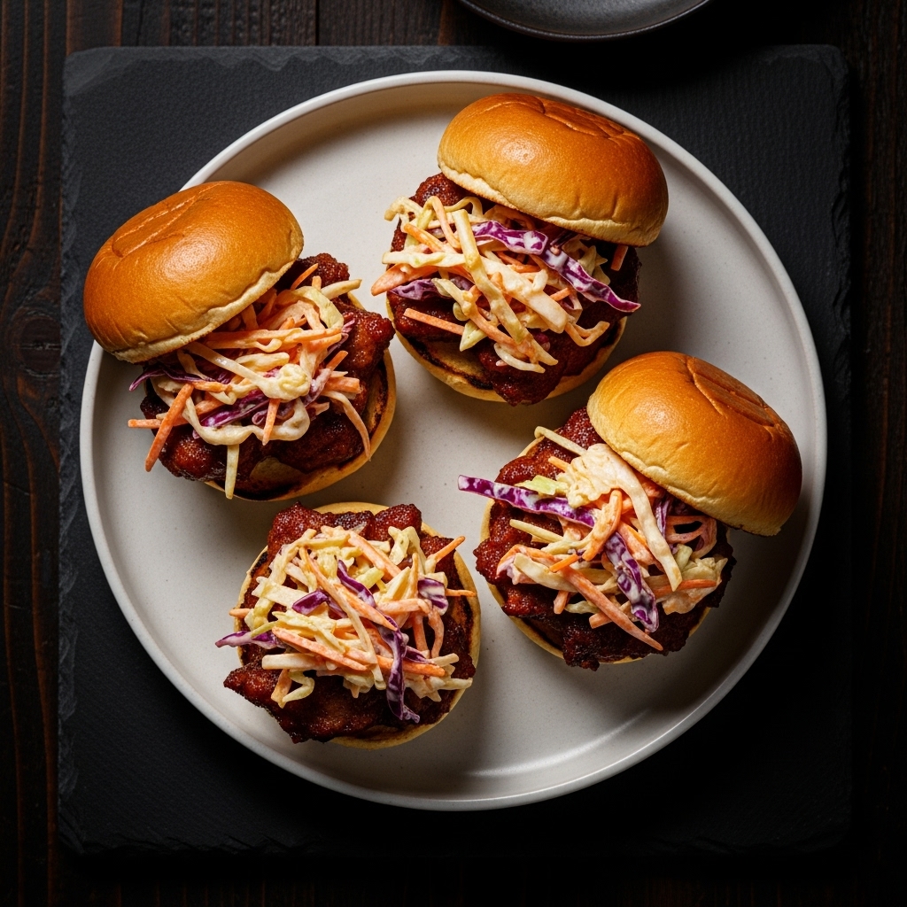 Copycat Smoky Pork Sliders with Sweet & Spicy Coleslaw
