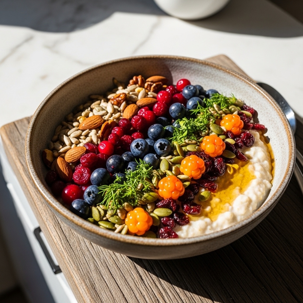 Aromatic Nordic Vegetarian Breakfast Bowl: A Symphony of Textures and Flavors