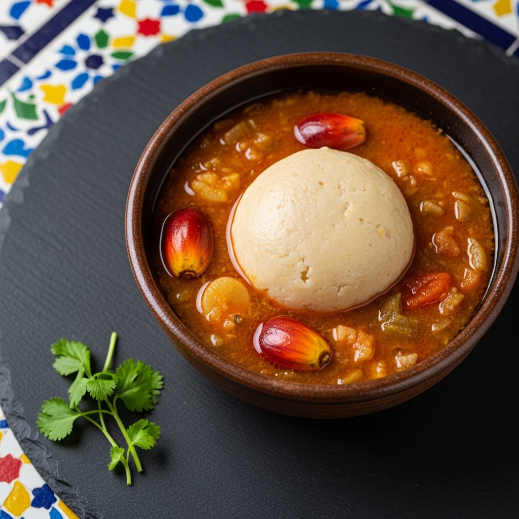 Vegan Fufu with Palm Nut Soup: A Delectable Ghanaian Breakfast Experience