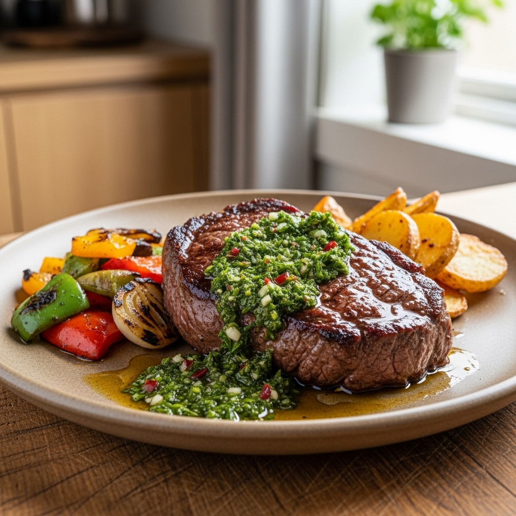 Argentinian Steak & Chimichurri Feast with Malbec Wine Reduction