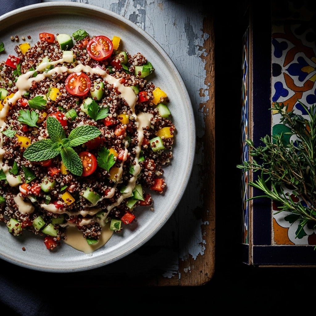 Vibrant Quinoa Salad with Lemon-Tahini Dressing