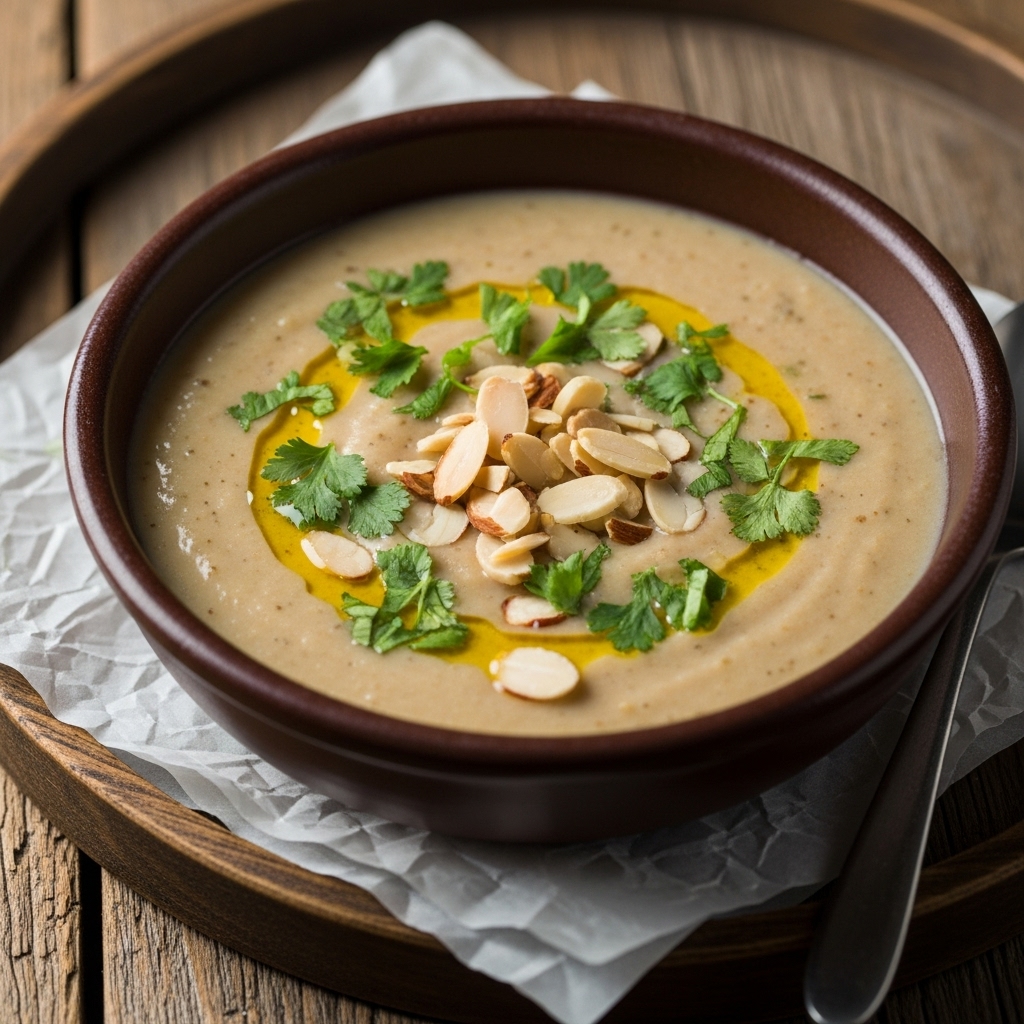 Sensational Vegan Portuguese Lunch: Authentic Açorda de Amêndoa (Almond Soup)