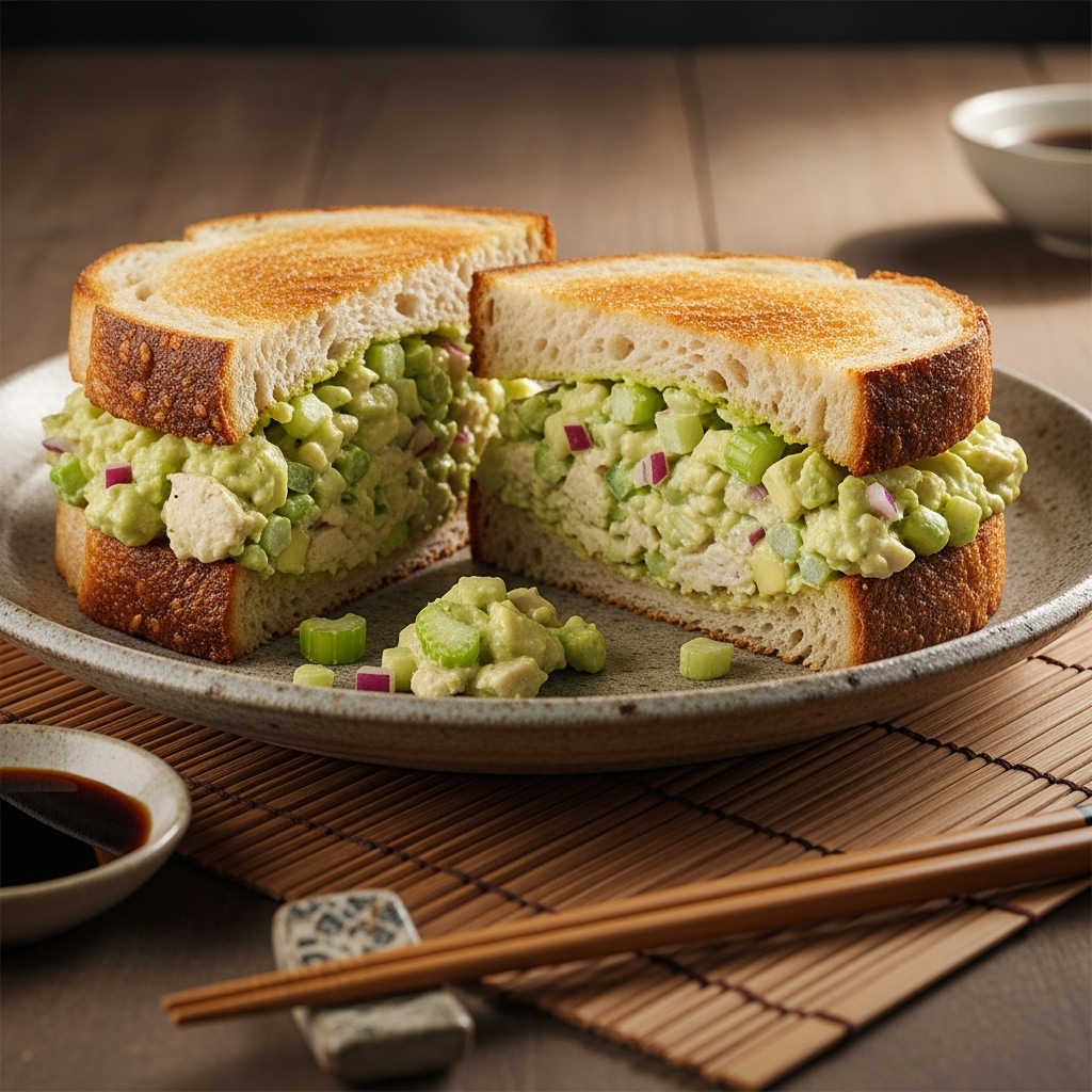 Cinematic Creamy Avocado Chicken Salad Sandwich