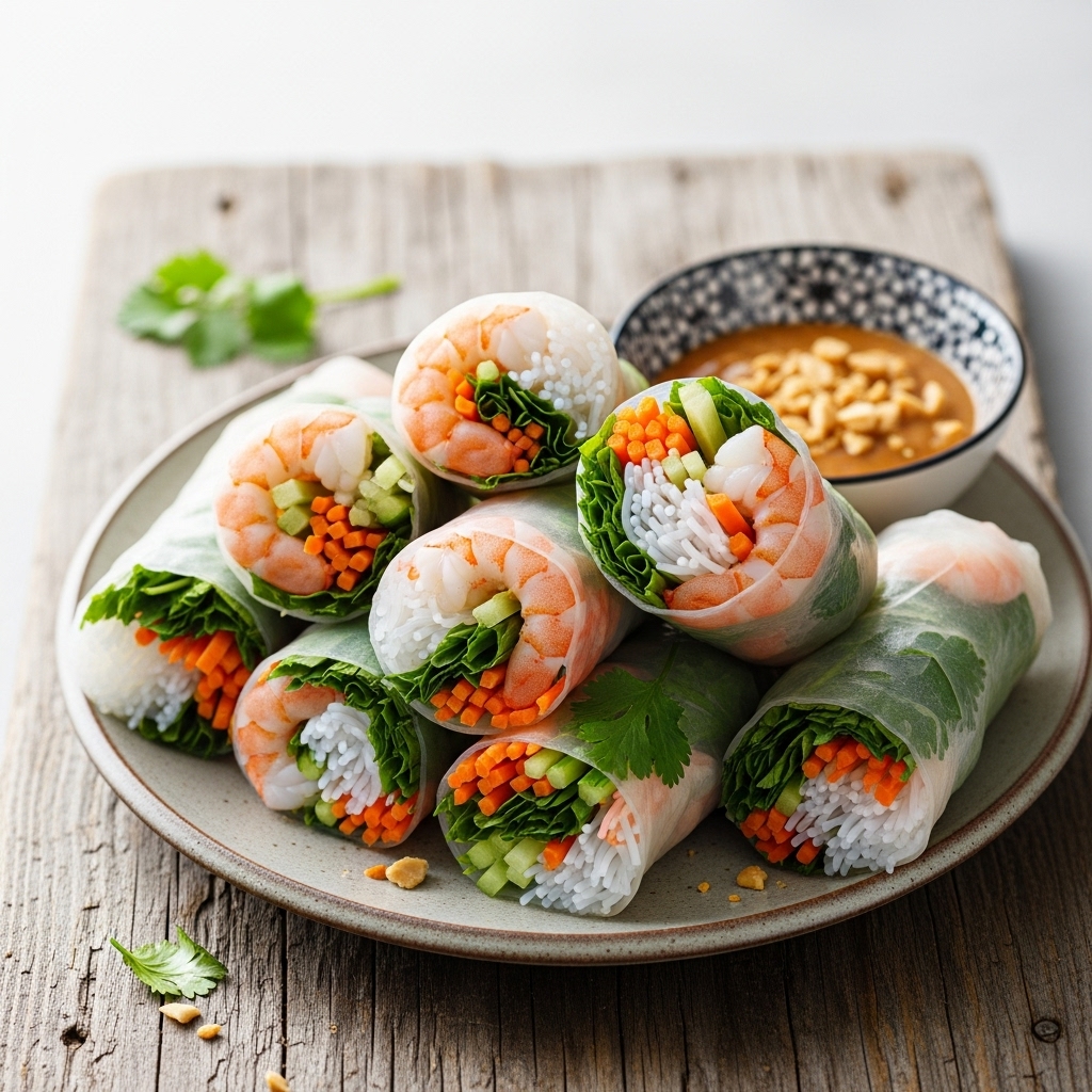 Vietnamese Shrimp & Vegetable Rice Paper Rolls