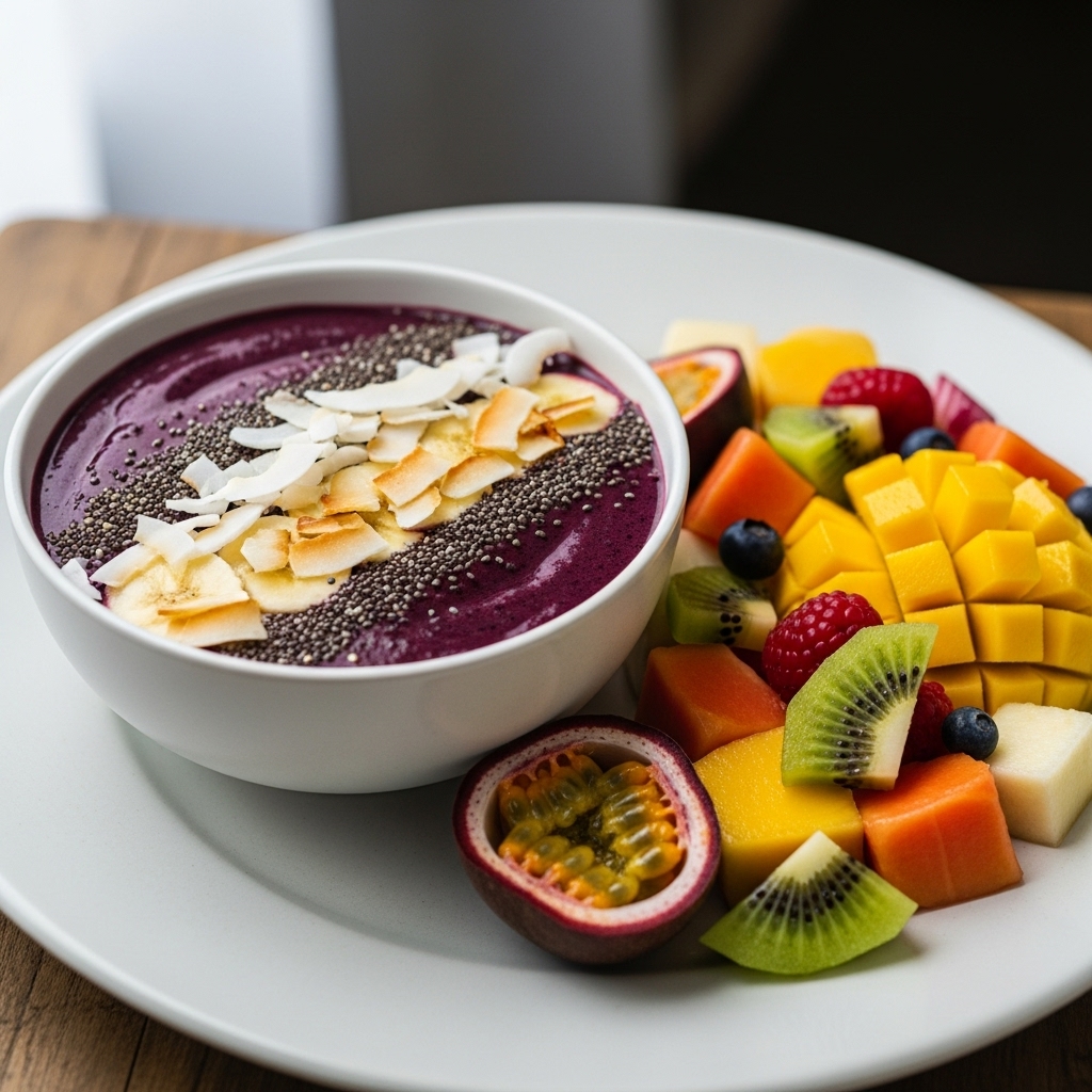 Brazilian Breakfast: Paleo Guaraná Smoothie Bowl & Tropical Fruit Salad