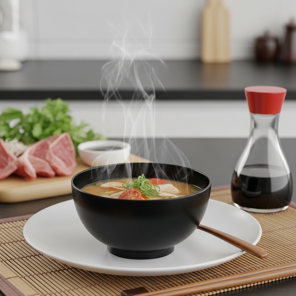 🌟 Luxurious Japanese Miso Soup Bowl: A Gourmet Standard Diet Experience