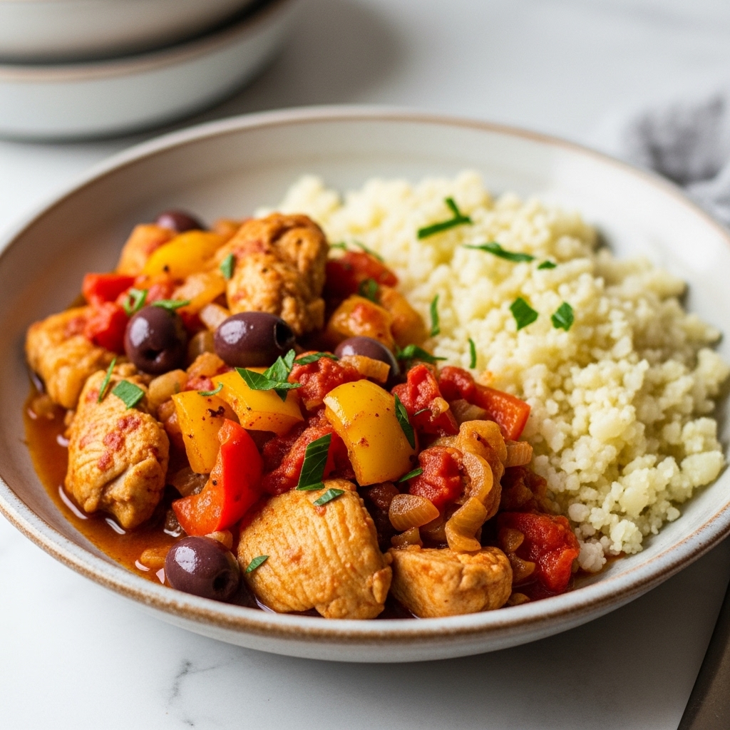Paleo Portuguese Chicken Stew with Cauliflower Rice – Aromatic and Hearty Dinner Meal for 6