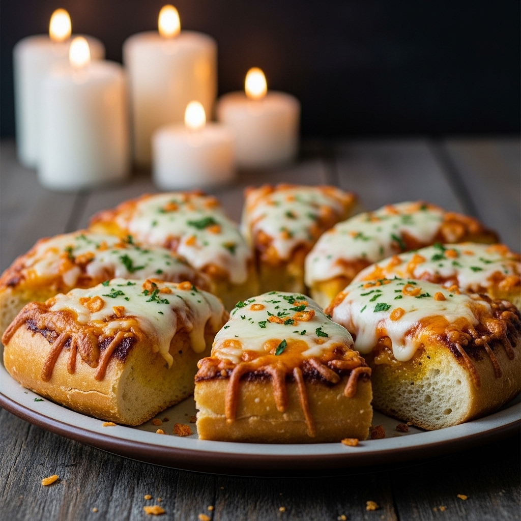 Game Day BBQ Cheesy Garlic Bread